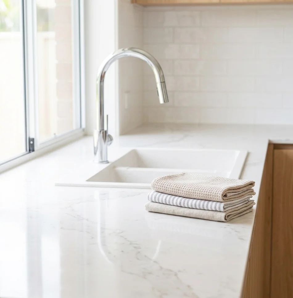 Spotless kitchen benchtop