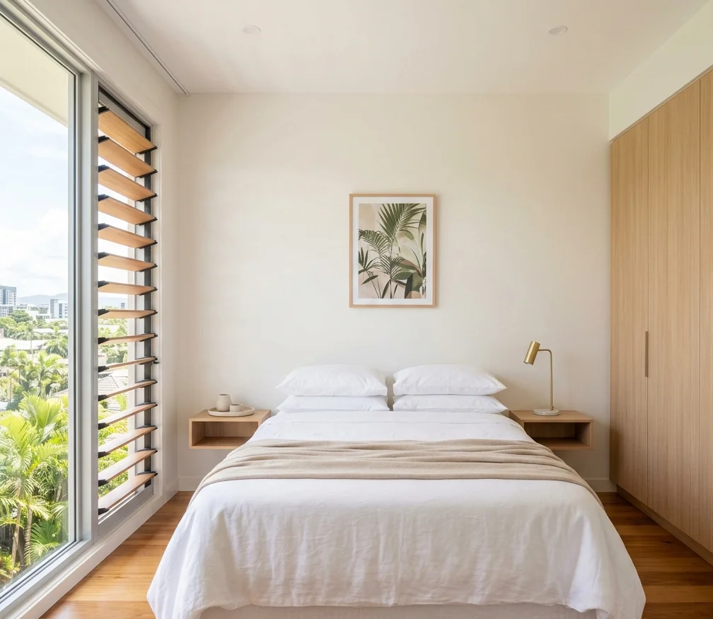 Neat apartment bedroom in Cairns City