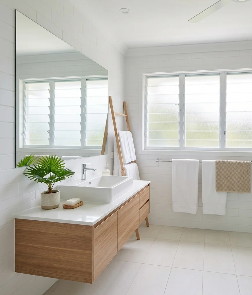 Bright coastal living area in a Trinity Beach holiday rental
