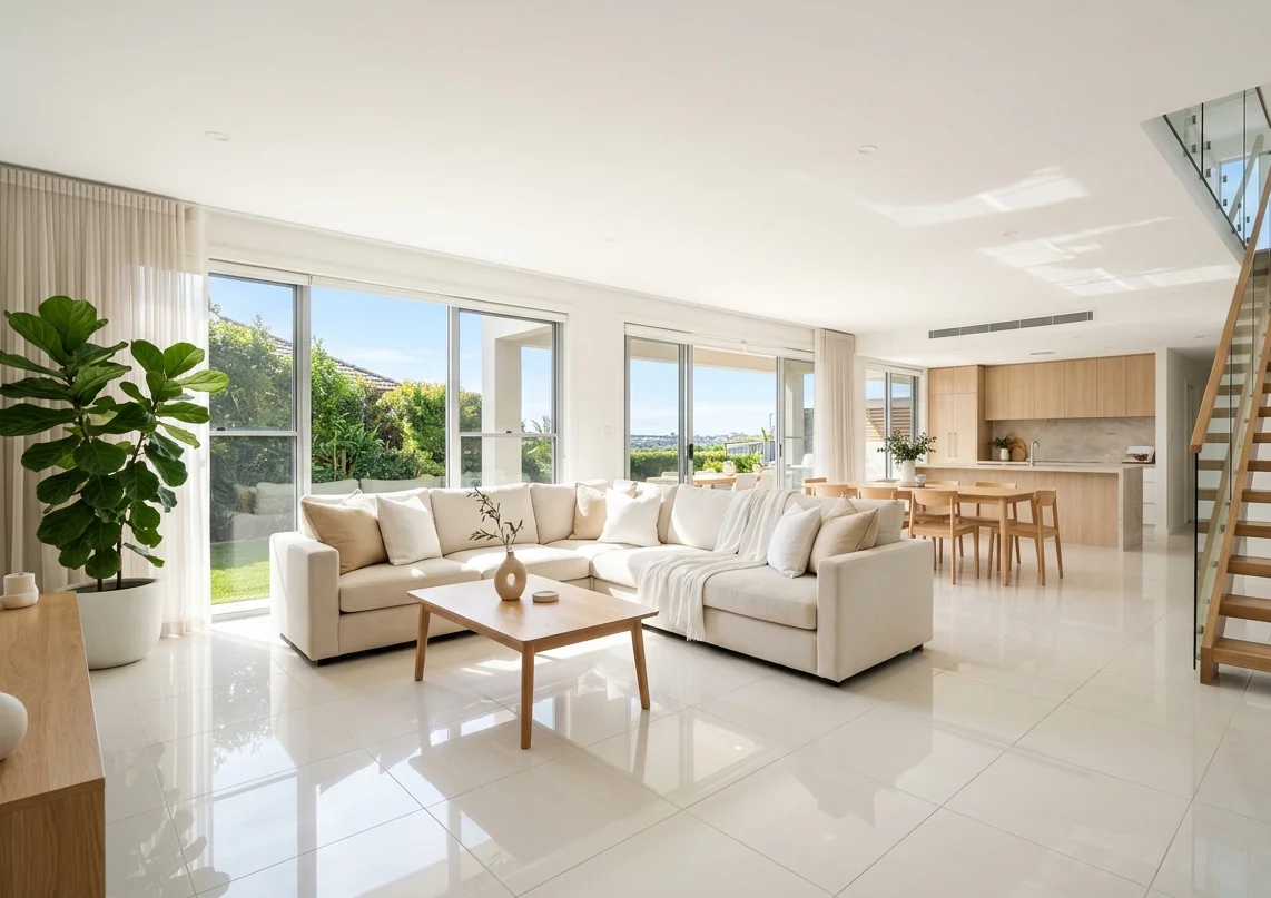 A bright, clean living room in a Cairns home